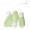 Opslagflessen 3PCS Draagbare silicagelfles Compacte lotiondispenser Reisperspomp Body Wash Shampoo Subverpakking