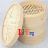 Whole-Bamboo Steamer Basket Set for Lid 7inch 18cm beige Rice Cooker Pasta fish Healthy cooking tools breakfast dishes co207i