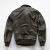 Jaqueta de bombardeiro voador de couro genuíno casaco masculino motociclista tops sobretudo marrom preto plus size s-4xl roupas de mola