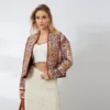 Vestes pour femmes Puloru Femmes matelassé d'automne hiver vintage imprimé floral à manches longues cardigan tarteaux de streetwear décontracté chaud