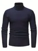 Pulls pour hommes All Match Tricoté Pull solide Casual Chaud Haute Stretch Pull à col roulé pour hommes Automne Hiver