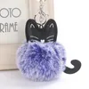 Sac pièces accessoires mignon boule de fourrure porte-clés chat doux pompon queue d'animal cheveux voiture dames porte-clés maman cadeau Llaveros 231219