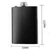 8oz 9oz 10oz 12oz Flacons de hanche noirs flacons de bouteille de vin en acier inoxydable flagon whisky pot de vin bouteille verres pour buveur Pocket Flask