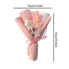 Fleurs décoratives Fleur artificielle Portable Crochet Forme florale Bouquet Accessoires Décor Bureau Petit tricot en plastique Cadeau de Saint-Valentin