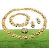 Earrings Necklace Arrival African Jewelry Sets Heart XO Bracelet Dubai Gold Set For Women Wedding Party Ring55561298342173