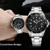 Andra klockor 2023 Luxury Brand Men Watch Steel Skeleton Mechanical Luminous Automatic Date Diamond Fngeen 9001 Wristwatch 231219