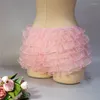 Женские шорты, женские летние розовые шорты с оборками и многослойной сеткой, милые многоярусные шаровары, юбка-шорта Kawaii Lolita Y2K, уличная одежда