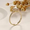 Fedi nuziali CxsJeremy Solido 18K Au750 Oro giallo 1 ct Taglio ovale 5 * 7mm Anello di fidanzamento Vintage Unico Cluster Matrimonio Regalo nuziale 231219