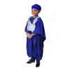 Vêtements ethniques Vêtements de tradition africaine pour enfants garçons blancs à manches longues à manches longues broderie dashiki robe chemise pant