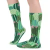 Femmes chaussettes drôle Cactus rose imprimé fleuri loisirs bas hiver antidérapant hommes moyen doux imprimé extérieur