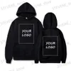 Sweats à capuche pour hommes Sweats à capuche personnalisés DIY Texte Couple Amis Famille Conception Image Imprimer Vêtements Sports Loisirs Harajuku Pull Taille M-4XL T231220