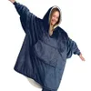 Couvertures à capuche avec poches pour l'extérieur, chaud et doux, Robe inclinée, peignoir, sweat-shirt, couverture polaire avec manches, 173f, hiver