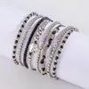 Strang 8-teiliger böhmischer Reisperlenschalenarmband für Frauen ethnischer Punk Retro kontrastierende Farb-Perlen-Bracelet Cool Girl Festival Geschenke