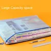 Thickened A3 File Bag Large Capacity Student Supplies Transparent Mesh Zipper Office Book Test Paper Archive 231220