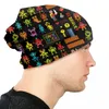 Baretten Vintage Alien Space Arcade Game Collage Beanie Cap Unisex Winter Warm Motorkap Femme Gebreide muts Outdoor Skullies Mutsen Hoeden