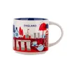 Caneca de cerâmica Starbucks City com capacidade de 14 onças, caneca de café de cidades britânicas com caixa original Inglaterra City250E