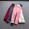 Sweet Girls Pants Kids Boys Thick Warm Trousers Winter Children Casual Solid Color Warm Pants Girls Leggings Gray Pink Wine 231219