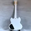 Prezzo di fabbrica Chitarra calda di alta qualità Deluxe SG Chitarra elettrica bianca standard 3 Pickup Battipenna bianco Spedizione gratuita