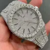 Zegarek na rękę pełne diamenty męskie zegarek 42 mm Automatyczne mechaniczne diamenty Róża Zegarki Sapphire Waterproof Wristood Na rękę