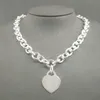 S925 Sterling Silver Necklace for Women Classic Heart-shaped Pendant Charm Chain Necklaces Luxury Brand Jewelry Necklace2762