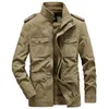 Herenjassen Denim jack voor heren Zakelijk 100% katoen Gewassen jassen Meerdere zakken Tactisch Militair Cargo Varsity Bomberjacks Heren Parka'sL231026