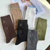 Socks & Hosiery designer sock double needle gold label hand stamping exquisite senior mid-calf socks ins college style autumn winter men women Z7Z3 LYA2