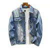 Herrenjacken klassischer Stil Vintage Blue Denim Jacke Herbst Slim Cotton Casual Hochqualität Jean Coat Männliche Markenmarke Kleidung