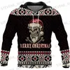 Herren Hoodies Sweatshirts Neujahr und Weihnachten Herren Kapuzenpullover Krieger Mythologie Druck Unisex Punk-Stil Freizeitjacken y2k Hoodie Mantel T231220