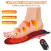 Shoe Parts Accessories USB Heated Shoe Insoles Foot Warmer Sock Pad Mat Electric Heating Shoes Insoles Outdoor Remote Control Washable Thermal Insoles 231219