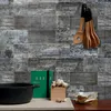 12 Stile, 2 x 10,2 cm, zum Abziehen und Aufkleben von Wandfliesen, Retro-Holzmaserungsaufklebern, wasserdicht, für Küchenrückwände, Schaumstoff, selbstklebend, 231220