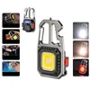 Lanternes portables Porte-clés Mini LED Lampes de travail Camping en plein air Lampe COB avec clé d'urgence Fenêtre cassée Bouteille Lumière ouverte