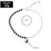 Colliers pour femmes, tendance Hip-hop, pendentif en perles blanches, Yin Yang Tai Chi Bagua, chaîne ras de cou, 254d