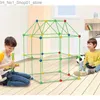 Tentnas de brinquedos Building Castles Tunnels Tents Diy Tent Kids Construção Kit Fort Toys 3D Play House Building Toys para Bloco de Construção de Presentes de Natal Q231220