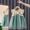 Robes de fille d'été filles enfants robe princesse robe sans manches fleurs enfants patchwork fée robes robes douces vestidos