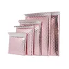 Bolsas de sobres de espuma de oro rosa, sobres acolchados de burbujas de papel de aluminio con autosellado, bolsa de correo de polietileno Etxta