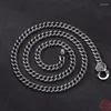 Chains S925 Sterling Silver Necklaces For Men Fashion Ancient Dragon Scale Pattern 7mm Horsewhip-chain Punk Jewelry