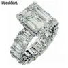 Vecalon 2019 Vintage Princess cut ring 925 sterling zilver 6ct Diamond Engagement wedding Band ringen voor vrouwen Vinger Jewelry161Q