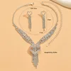 Chains Foreign Trade Cross Border Jewelry Luxury And Elegant Dinner Party Women's Crystal Stone Hollow Necklace Earrings