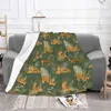 Blankets Tiger In The Jungle Blanket Coral Fleece Plush Printed Pattern Animal Breathable Soft Throw For Sofa Bedroom