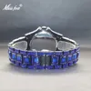 Zegarstki na rękę zegardzi z Blue Diamond Special Trendy Hip Hop kwarcowe zegarki dla męskich luksusowych zegarków z trzema dekoracyjnymi tarczami 231220
