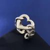 Collier pendentif coeur creux 3d Gol dur pêche coeur claviculaire chaîne d'oreille couple couple d'anneau d'oreille pull pull