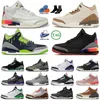 Buty koszykówki 3S Jumpman 3 Doernbecher Medellin Sunset Hugo Oreo Off Noir Pine Green Rust Różowy Kardynał Kardynał Czerwony Cement Treakers