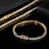 Smycken armband 3mm 4mm tenniskedjor design för kvinnor män titan stål armband med cz diamantälskare guld silver rose fashio251e