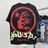T-shirty męskie koszule 2023 Hip Hop Hellstar Muzyka Ziemia List Drukuj luźne krótko-rękawowe mężczyźni kobiety