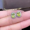 Orecchini a bottone KJJEAXCMY Gioielleria raffinata Argento sterling 925 intarsiato Pietra preziosa naturale peridoto Orecchini a bottone classici femminili Supporto per il rilevamento