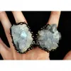 Bandringar RM43259 Massiv Celestite Cluster Crystal Ring Blue Justerbar Halloween 231219