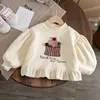 Pullover Baby Girls Velvet Sweatshirt Kids Cartoon Hoodies Toddler Outerwear 2023 خريف الشتاء 1 إلى 6 سنوات من ملابس الأطفال stylel231215