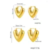 Hoop örhängen rostfritt stål chunky tjock hjärtform spänne piercing örhänge 18k guldpläterad uttalande för kvinnor smycken