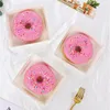 Geschenkpapier 10 Stück Kraftpapier Kuchenbox Transparente Abdeckung für Breat Donut Boxen Verpackung Handgemachte Babyparty Dekorationszubehör