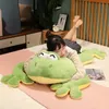 60-130cm Giant Big Frog Plush Toy Stuffed Plushies Grogs Throw Pillow Cushion Home Decor Kids Birthday Gift for Boy Big Eyes 231220